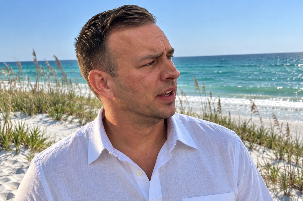 Jaramieh Kaiser, founder of KI Systems, by the coast